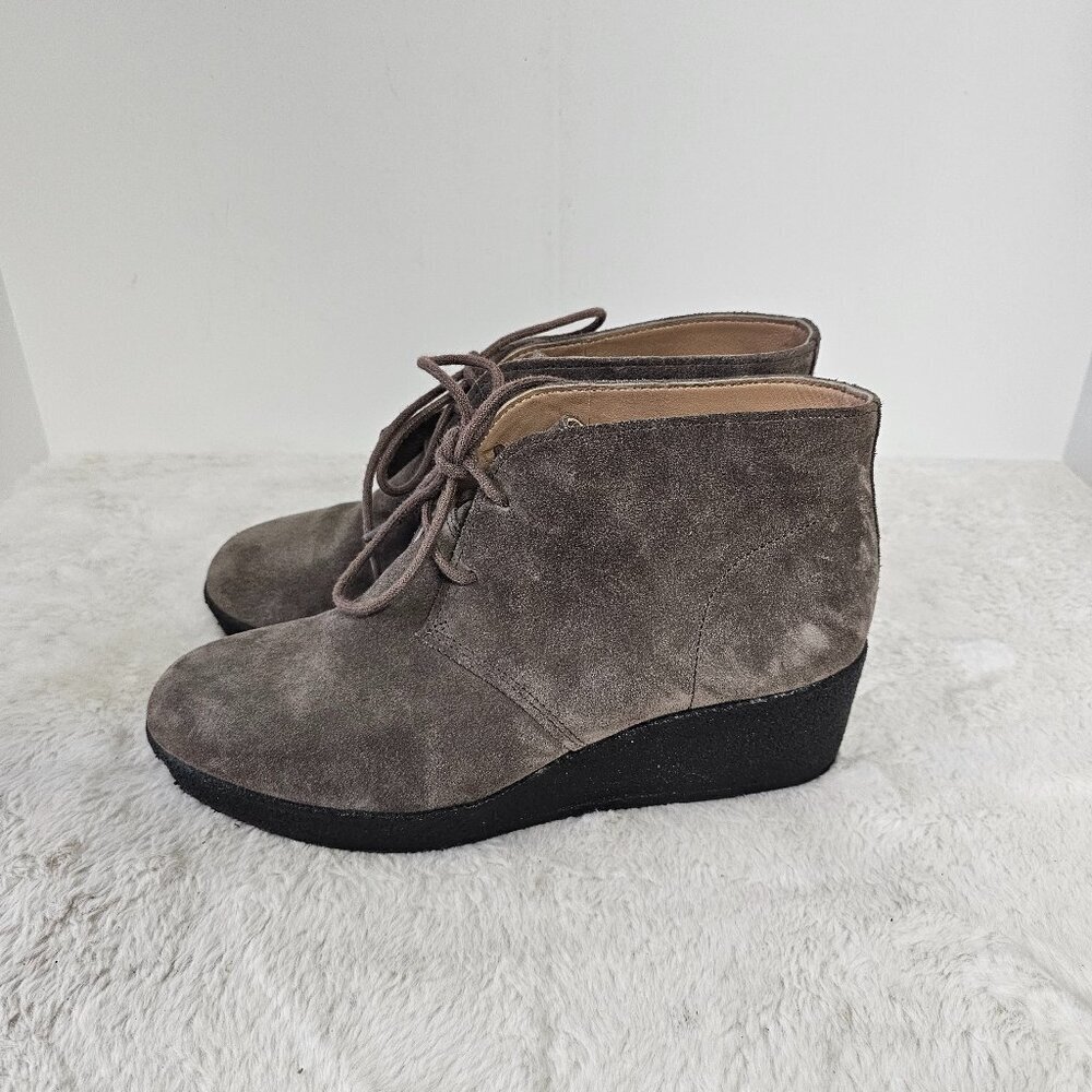 Clarks Originals Taupe Suede Bootie Hippie Classic Wedge8.5